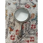 Vintage Silver Ornate Floral Repousse Hand Mirror Victorian Style Vanity Decor