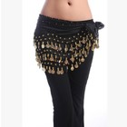 Wholesale Vogue Style Chiffon Dangling Gold Coins Belly Dance Hip Scarf Us Stock