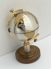 Vintage Brass Mid-century Modern Mcm Art Deco World Globe Cigarette Lighter 4   