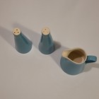 Vintage Mid Century Modern  Turquoise Salt  pepper Shakers And Creamer  
