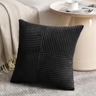 2 Packs Black Decorative Throw Pillow Covers 18x18 Inch For Living Room Couch Be