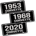 Compatible W Corvette Muscle Car 1953 - 2021 Black Silver Aluminum License Plate