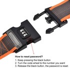 4 X Luggage Straps Suitcase Belts Buckle Combination Lock 2mx5cm Orange Gray