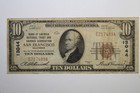 1929  10 National Currency San Francisco Bank Of America Very Fine  e217489a 