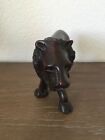Vintage Hand Carved Mahogany Wood Roaring Lion Sculpture Statue Figurine