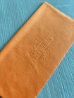 Hard Eyeglass Case Orange Leather Felt Lining W  Cleaning Cloth