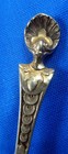 Antique 800 1000 Silver Goldwash Shell Motif Demitasse Spoon