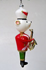 Vintage Blown Glass Large Mouse W Saxophone Christmas Ornament Carlini Italy