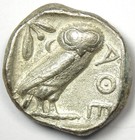 Attica Athens Greece Athena Owl Ar Tetradrachm Silver Coin 440 Bc - Fine   Vf