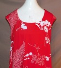 Vtg 1960s Dael s Liberty House Hawaiian Dress Cotton Womens Red Floral Sheath