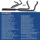 Pro 2 Into 1 Black Exhaust Pipe W  4  Muffler For Harley Touring  1995-2016