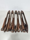  5  Old Wooden Weaving Loom Boat Shuttles W  Metal Tips 16  Vintage Textile Lot