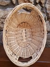 Vintage Large Woven Wicker Oval Laundry Basket With Handles Farmhouse Decor