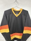 Vintage Vancouver Canucks Style Blank Hockey Jersey Black Yellow Orange Youth Am