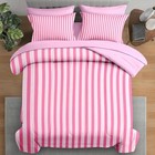 Comforter Set Twin Size  Stripe Pink Retro 5 Pcs Bedding For Kids And Adults  