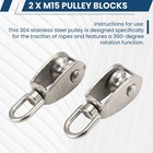 Pulley 304 Stainless Steel  Single Pulley M15  Small Heavy Duty 9533