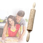 Wooden Rolling Pin  Rose Flower Embossed Engraved Carved Rolling Pin  Valenti   