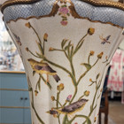 Vintage Style Satin Grass Porcelain Vase With Bronze Ormolu Dragonfly -13  h