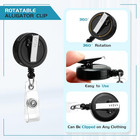 2 Pack Badge Reels Retractable Swivel Alligator Clip Retractable Badge Holder