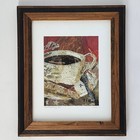 Smooth Awakening Mixed Media Collage Art Framed Signed Limited Edition Coffee