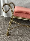 Vintage Italian Gilt Tassel Rope Hollywood Regency Bench 37   