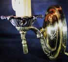 Electrified Candelabra Wall Sconce Gold  Silver Antique Detail Art Deco Tassel