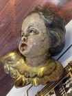 Antique Italian Putti Cherub Angel Florentiner Sculpture Wood gesso Figurine 19c