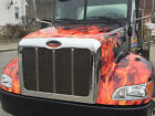 3 Green Peterbilt Flame Grille   Hood Decal Emblems Flames 359 379 378 353 377 