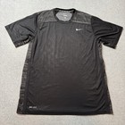 Nike Pro Combat Shirt Mens Large Black Athleisure Fitted Compression Vented