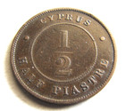 Cyprus Km2 Half Piastre 1884 Low Grade But Rare Key Date 