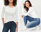 Women s Basic Long Sleeve Top Slim Fit Stretchy Crew Neck T-shirt Plain Cotton 