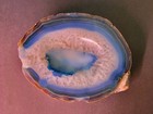 Natural Blue Agate Geode Slice 6  Polished Druzy Quartz Crystal