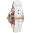 Michael Kors Womens Addyson Glitz Watch  Rose Gold Pave Logo Dial  White Leather