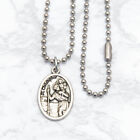 Saint St Christopher Silver Plated Italian Medal Pendant Necklace 24  Chain