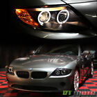 Black 2003-2008 Bmw Z4 Dual Led Halo Projector Headlights Light Lamps Left right