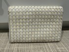 Rare Vintage Gucci Woven  Off White Envelope Clutch 
