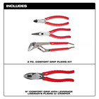 Milwaukee Pliers Kit Over-molded Comfort Grips Handheld Hand Tool Red  4-piece 