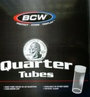 Lot Of 15 Bcw Quarter Round Clear Plastic Coin Storage Tubes W  Screw On Caps