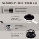 Swissmar Heidi 9-pc Ceramic Cheese Fondue Set 2 8 Qt Pot Burner Base 6 Forks Nib