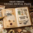 4 Pack Vintage Ephemera Sticker Books  60 Sheets For Junk Journal Crafts   Vinta