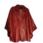 Cr-mates Genuine Leather Red Cape Sz M Women s Vintage 1970s Division Of Domino