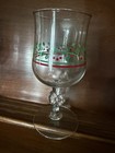 Lot 6 Arby s  Christmas Holly Berry Water Goblets Bow Stem Libbey Gold Trim 1987