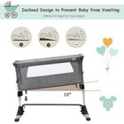 Gray Portable Baby Bed Side Sleeper Bassinet Crib With Carrying Bag