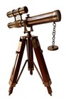 Nautical Vintage Decorative Solid Brass Telescope W  Wooden Tripod Antique Gifts
