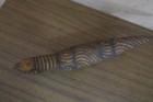 Vintage Handmade Australian Aboriginal Art  Burnt Wood Carving Lizard 12 