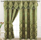 Luxury Jacquard Curtain Panel With Attached Waterfall Valance  54 By 84-inch 