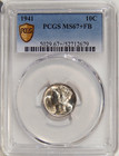 1941 10c Pcgs Ms 67  Fb   Low Pop Silver Mercury Dime