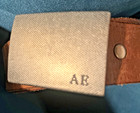 American Eagle Outfitters Leather Belt Brown Distressed Matte Buckle 44
