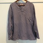 Vintage Blue Bird Sanforized Pullover Work Smock Shirt Blue Geometric Cotton Usa