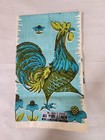 Vintage  Kitchen Towel Parisian Prints Pure Linen Rooster   Flowers W tag